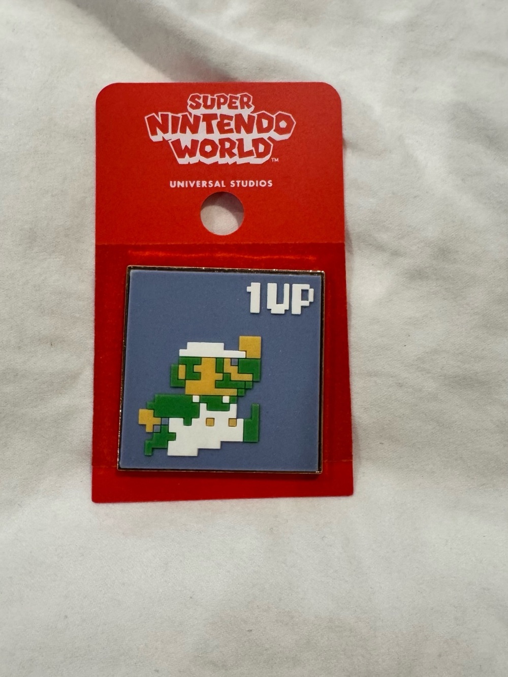 Nintendo Super Nintendo World 1UP Pixel Luigi Enamel Pin - Green White Blue Red